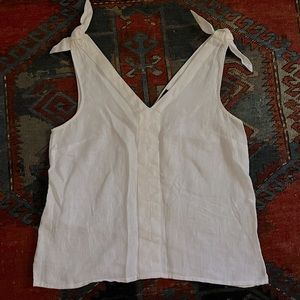 J Crew linen shoulder tie top